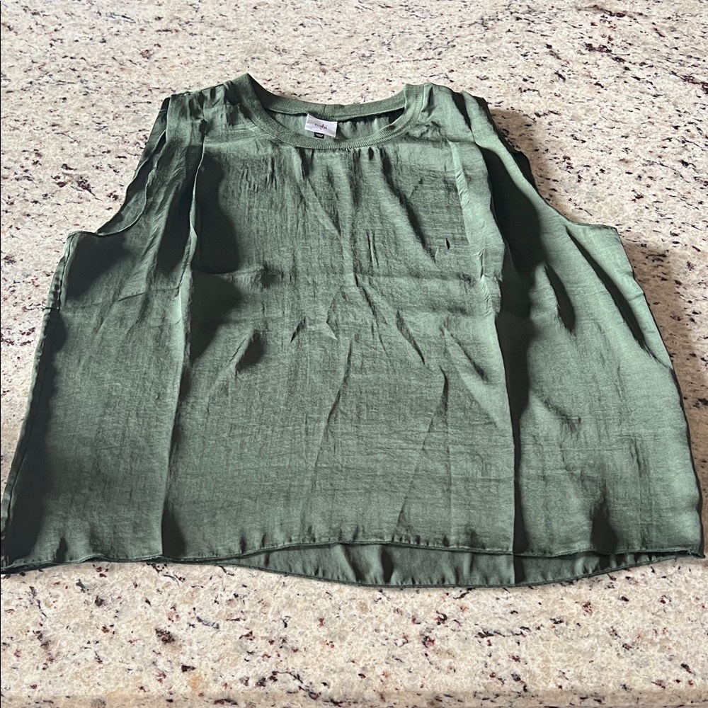 CAbi Olive Green Sleeveless Blouse